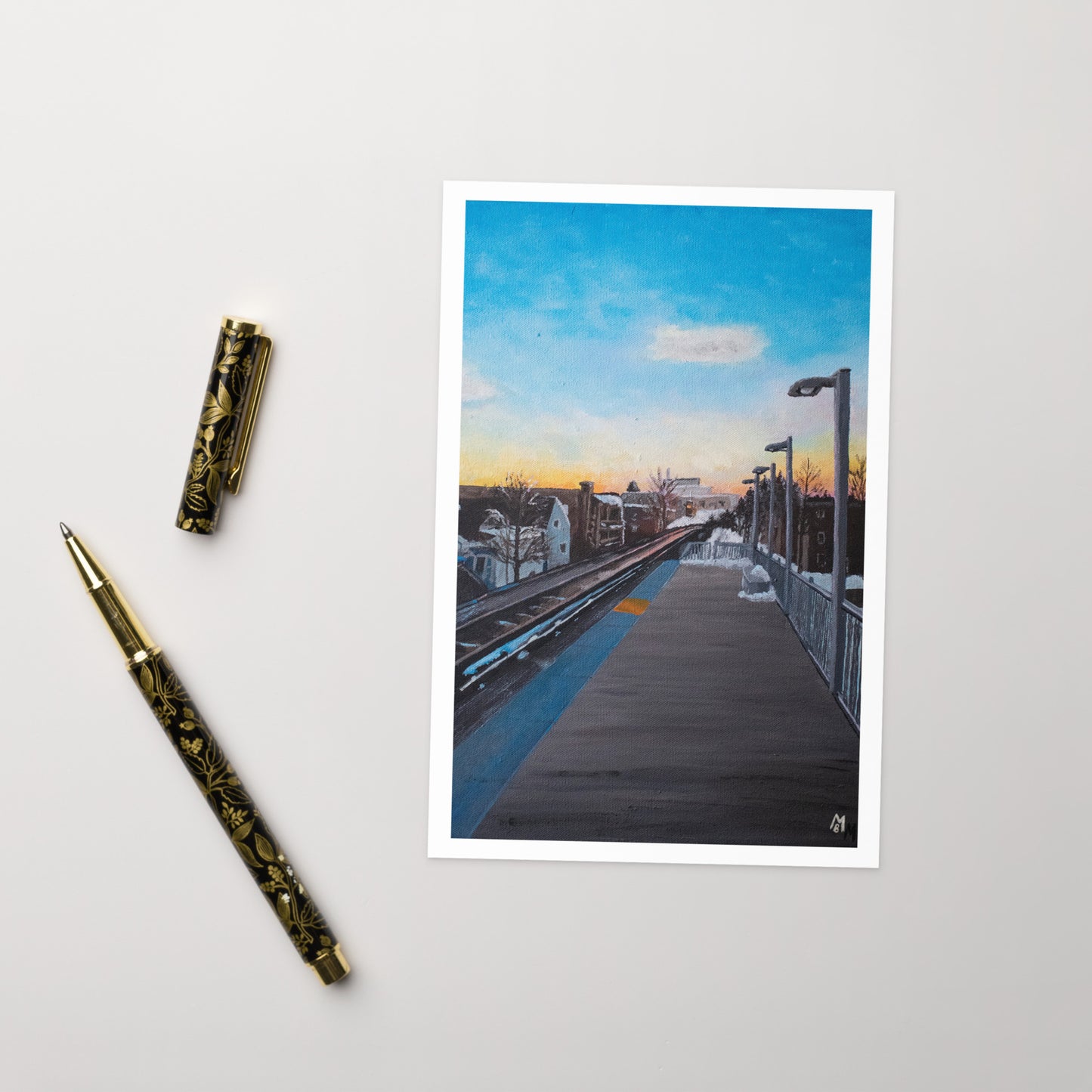 Damen Station At Sunset Greeting Card