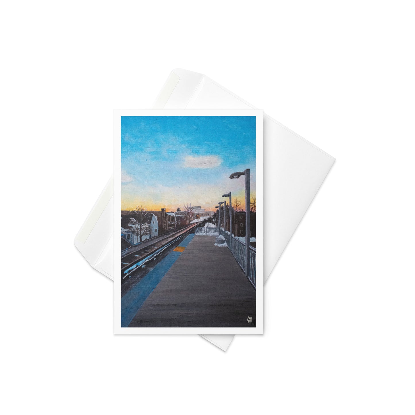 Damen Station At Sunset Greeting Card