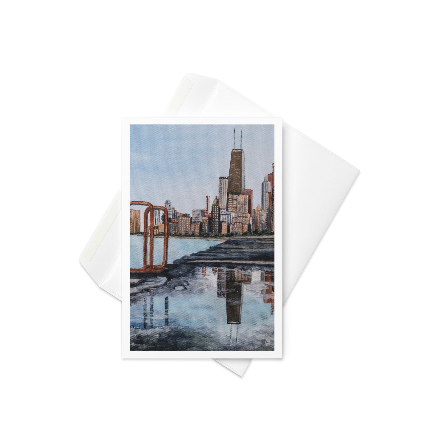 Lakefront Reflection Greeting Card