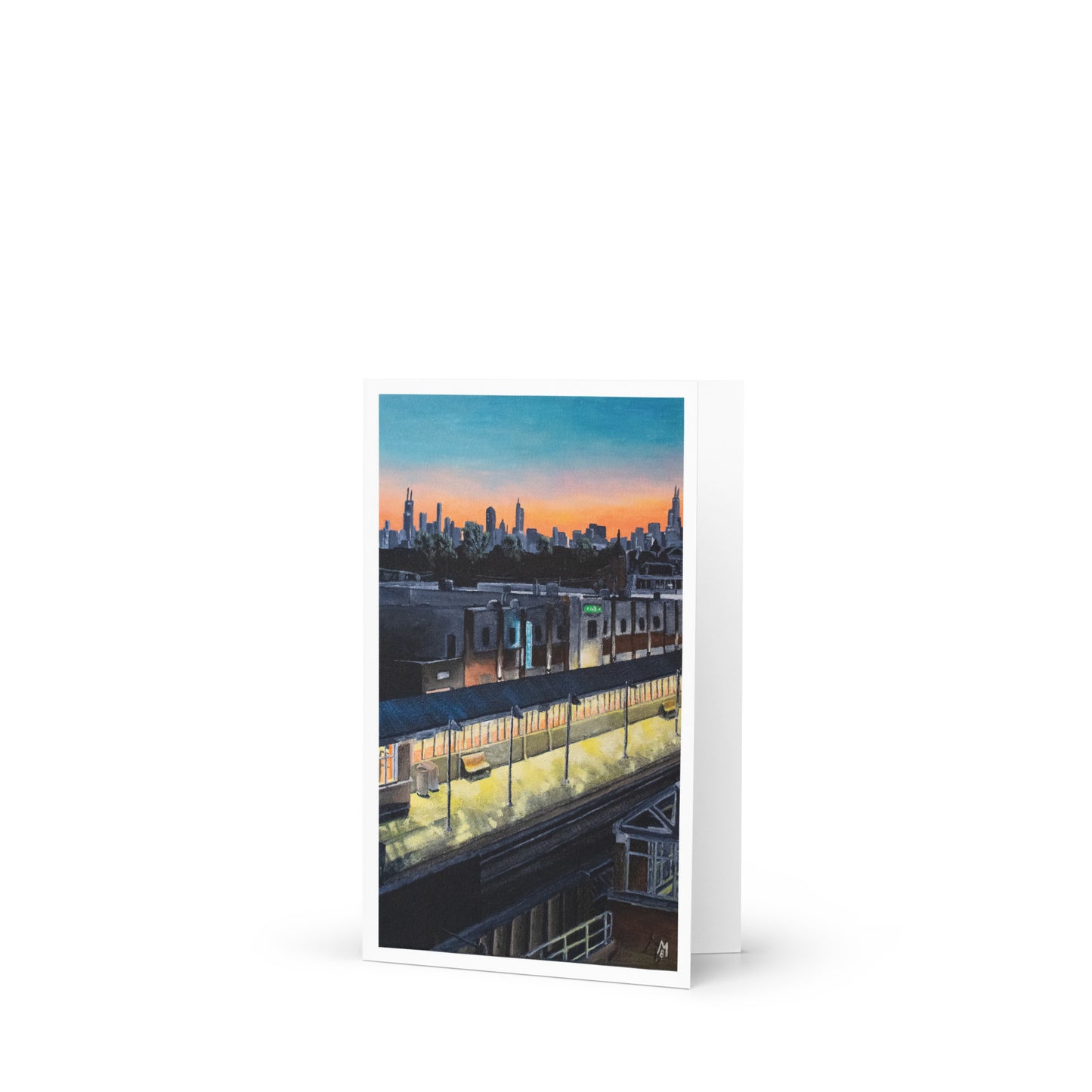 Ravenswood Metra at Sunrise Greeting Card