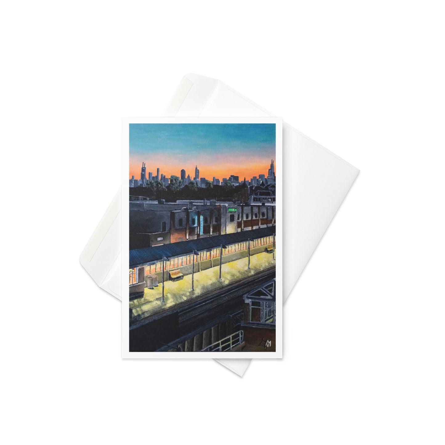 Ravenswood Metra at Sunrise Greeting Card