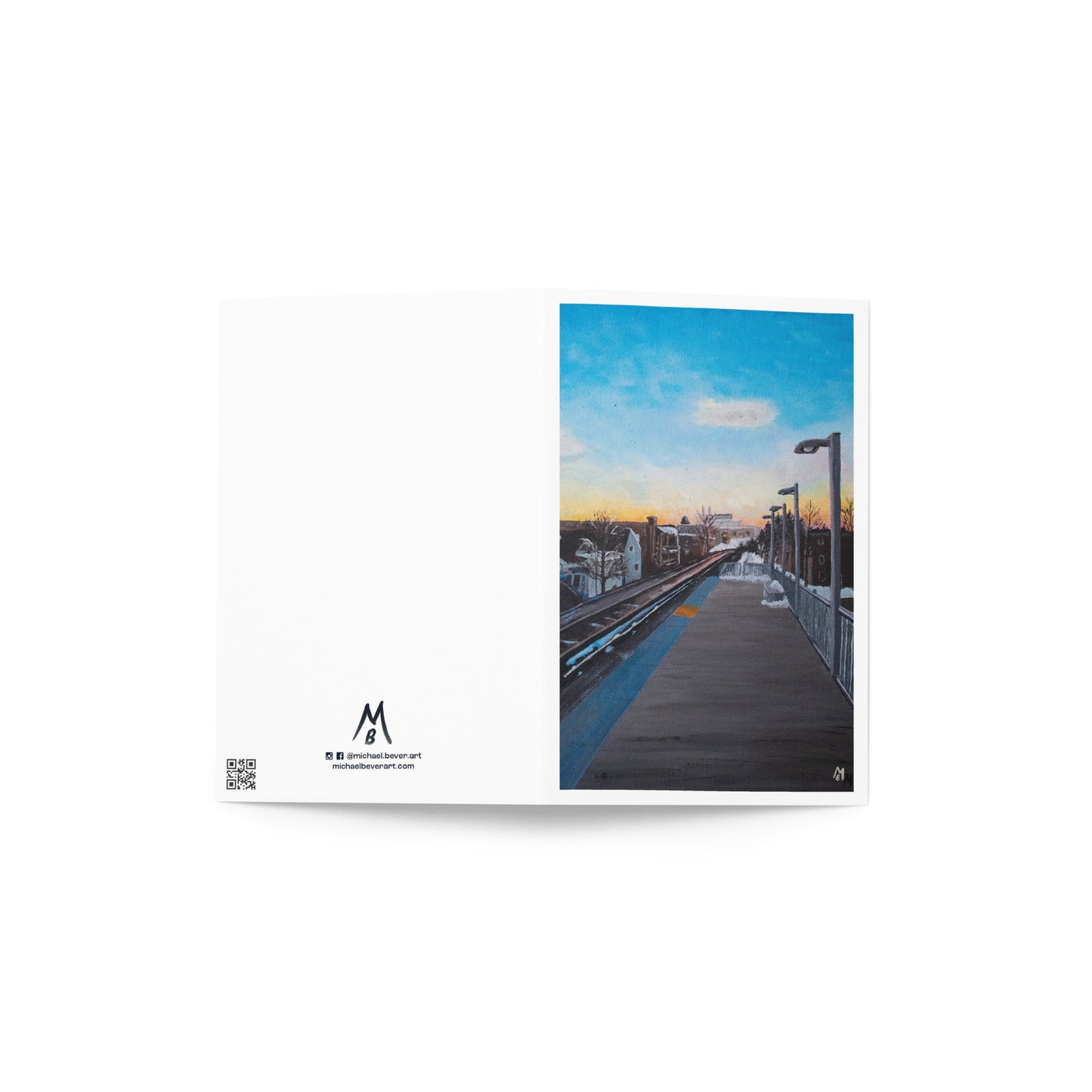 Damen Station At Sunset Greeting Card