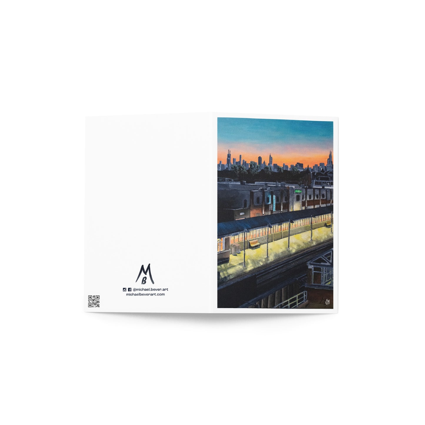 Ravenswood Metra at Sunrise Greeting Card