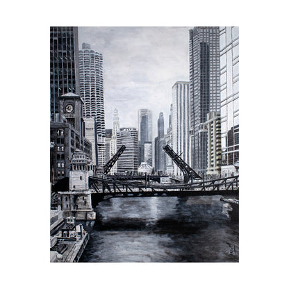 Downtown Bridges in Gray Giclée Print