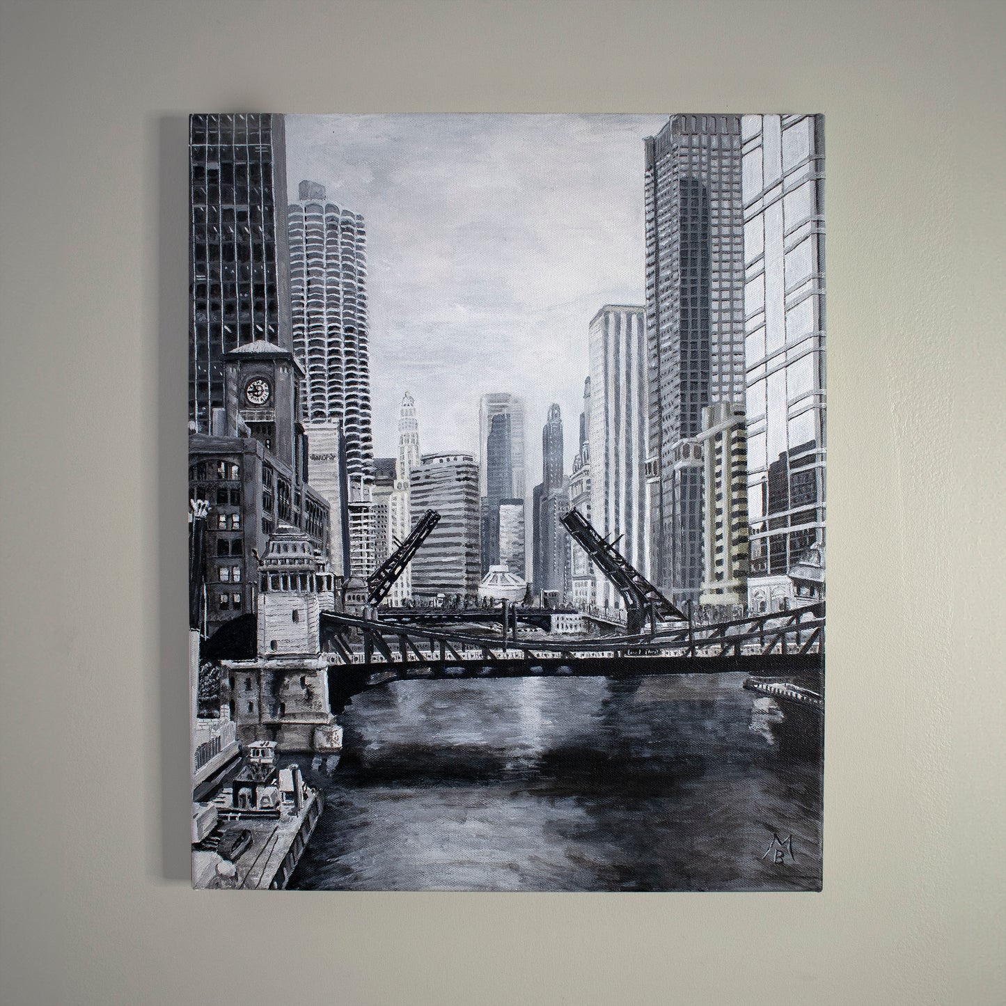 Downtown Bridges in Gray Giclée Print