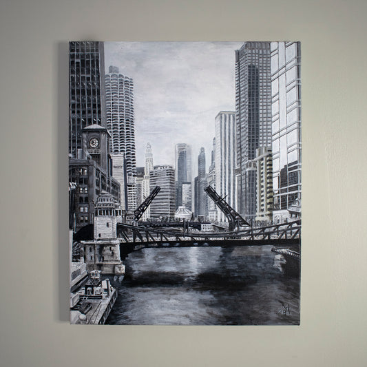 Downtown Bridges in Gray Giclée Print