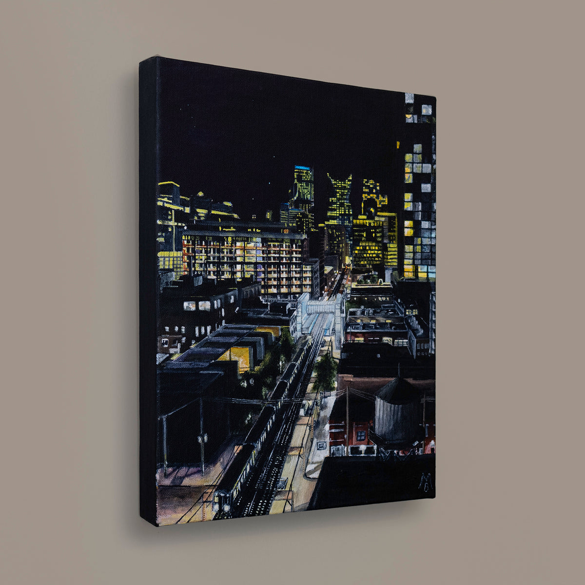 Chicago at Night: Yellow Original Art