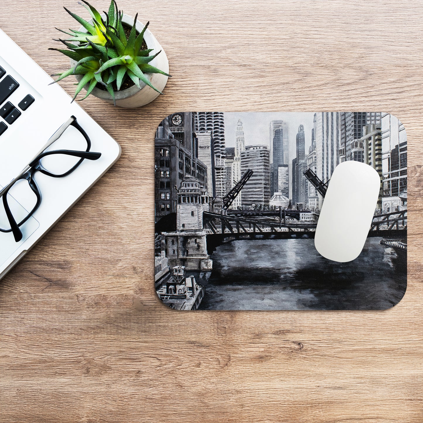 Downtown Bridges Mouse pad