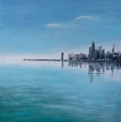 Hazy Skyline, Large Original Art