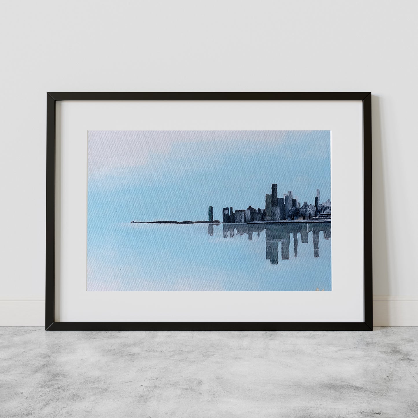 Hazy Skyline White Giclée Print