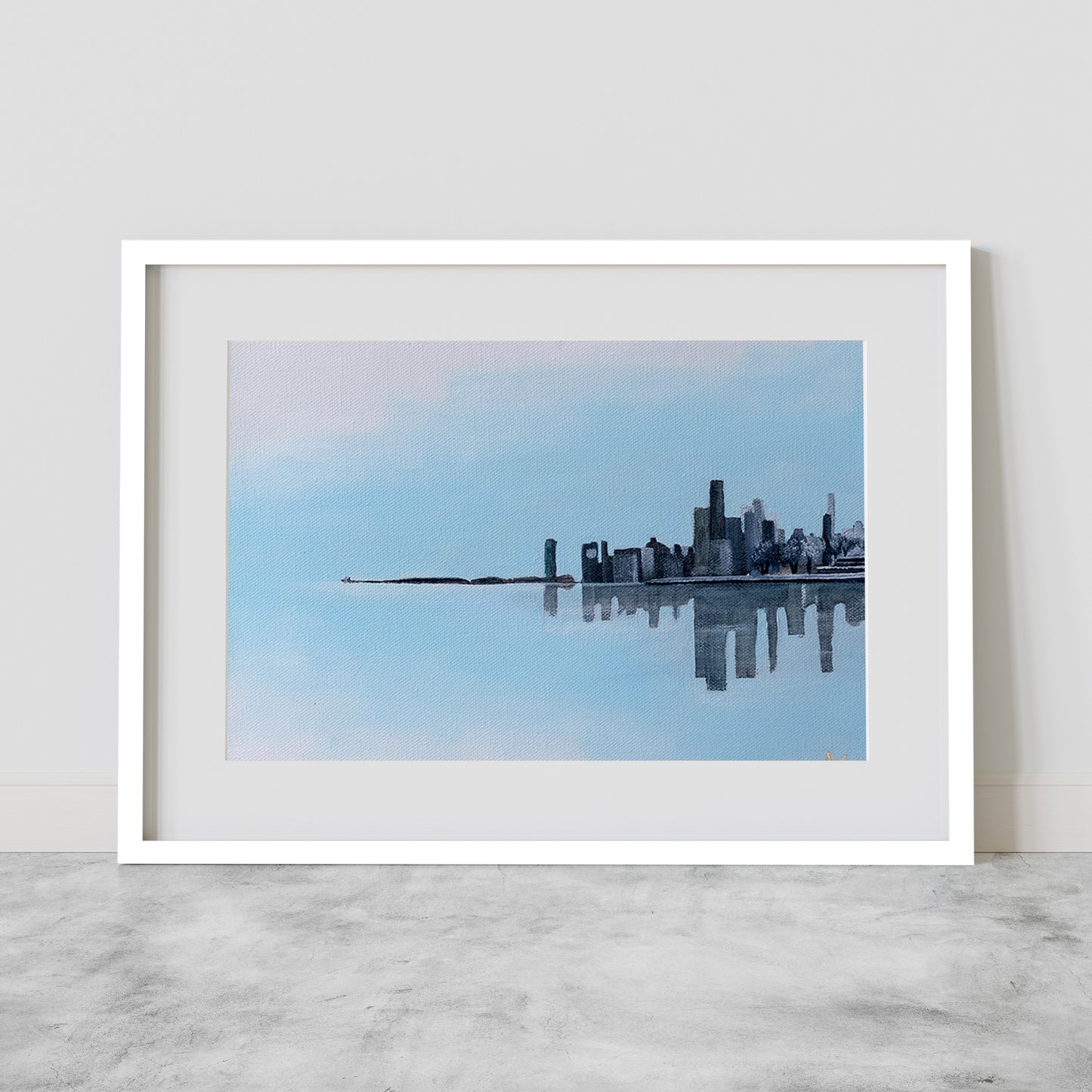 Hazy Skyline White Giclée Print