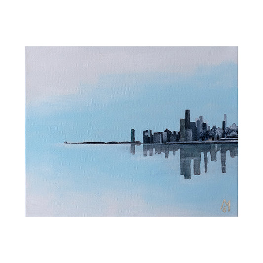 Hazy Skyline White Giclée Print