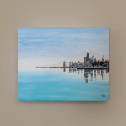 Lakefront Sunset Original Art