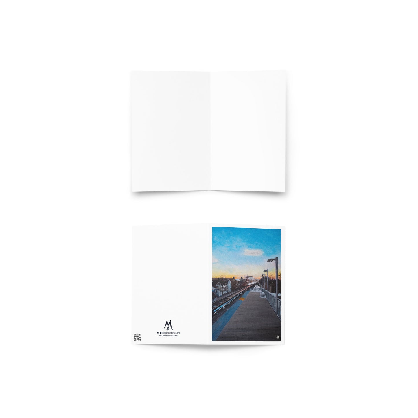 Damen Station At Sunset Greeting Card