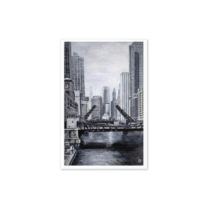 Downtown Bridges in Gray Greeting Card