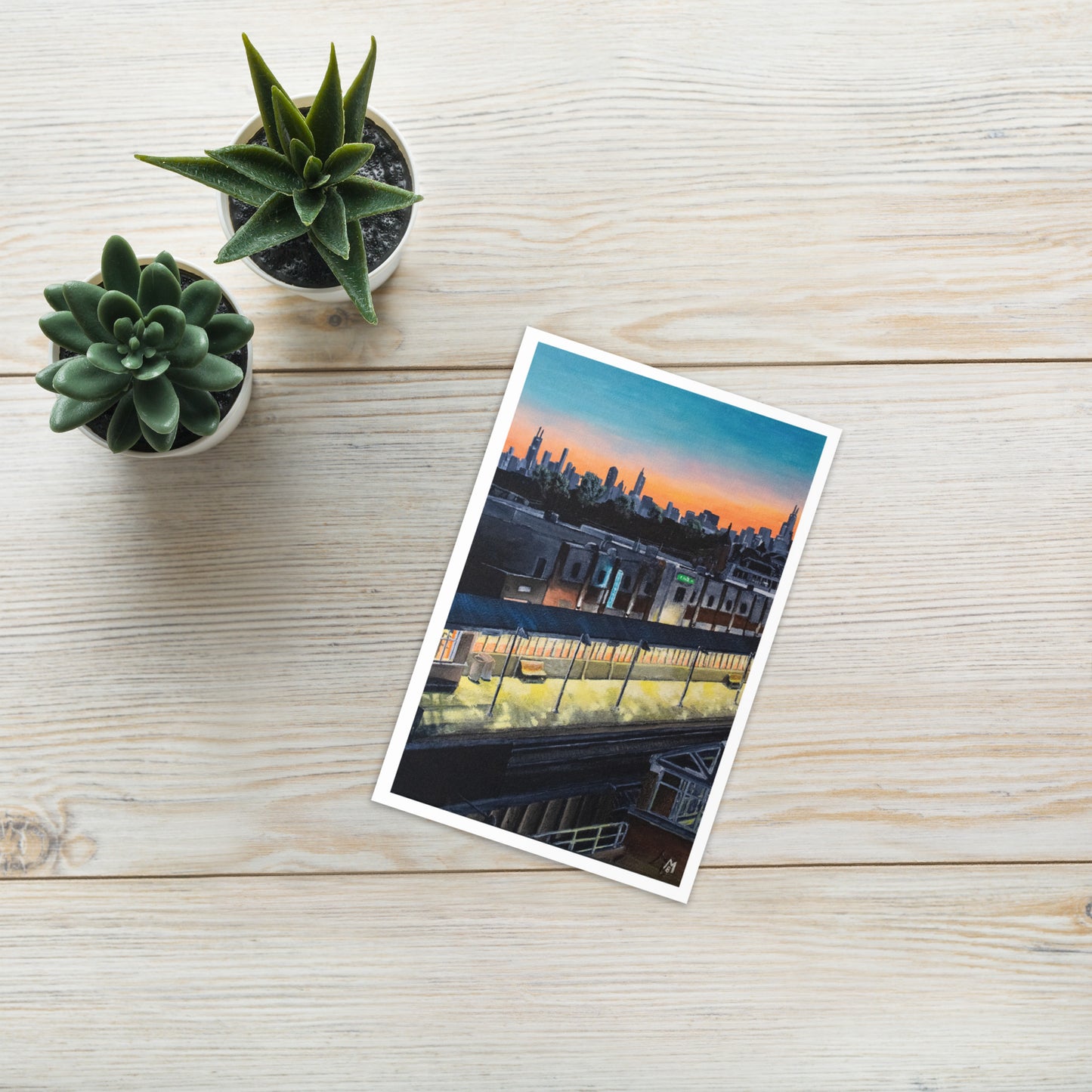 Ravenswood Metra at Sunrise Greeting Card