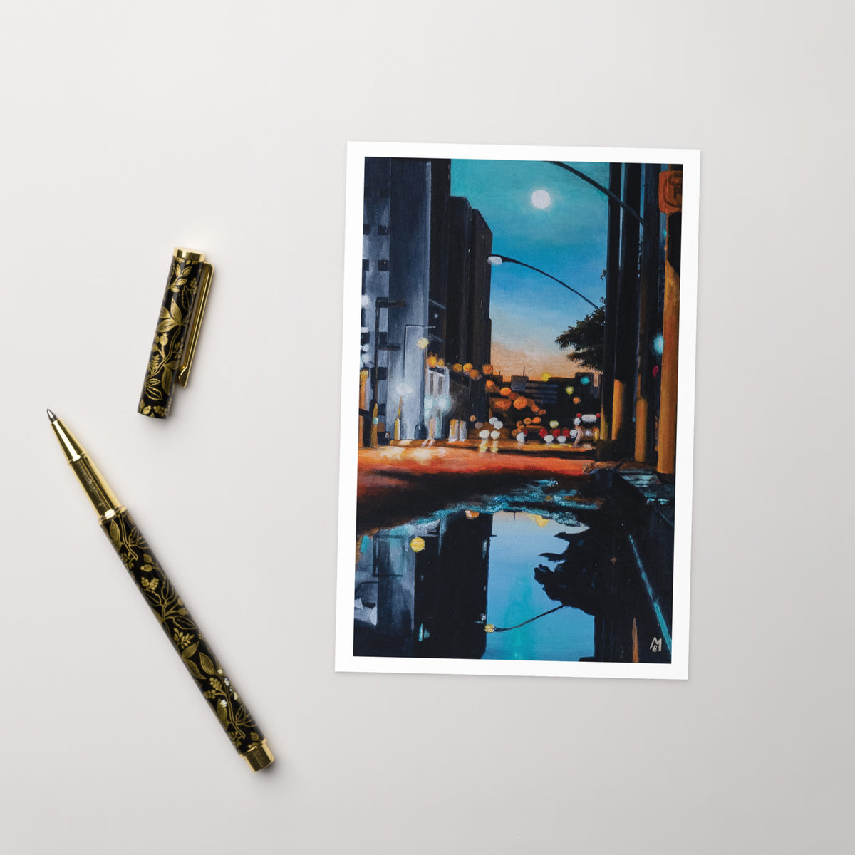 Moonlit Reflection Greeting Card