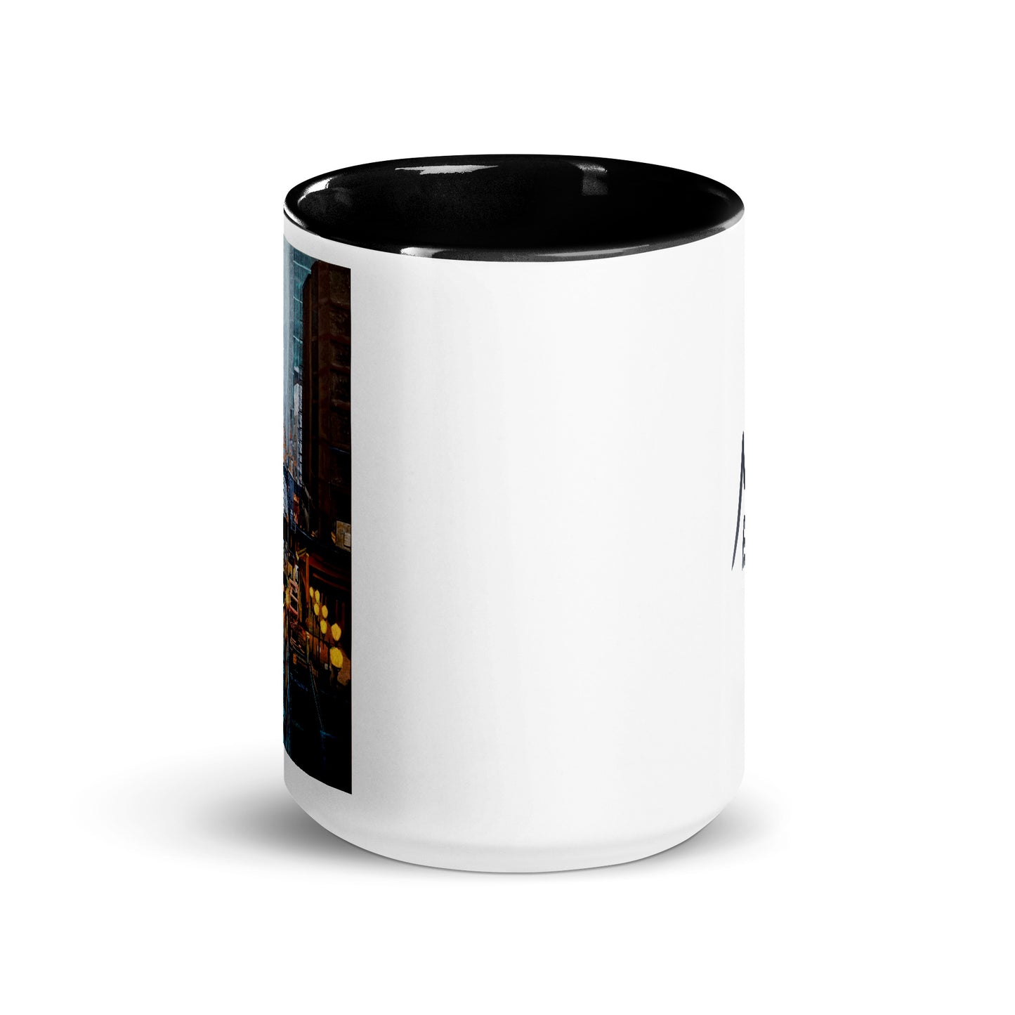 Foggy Downtown Train Ceramic Mug