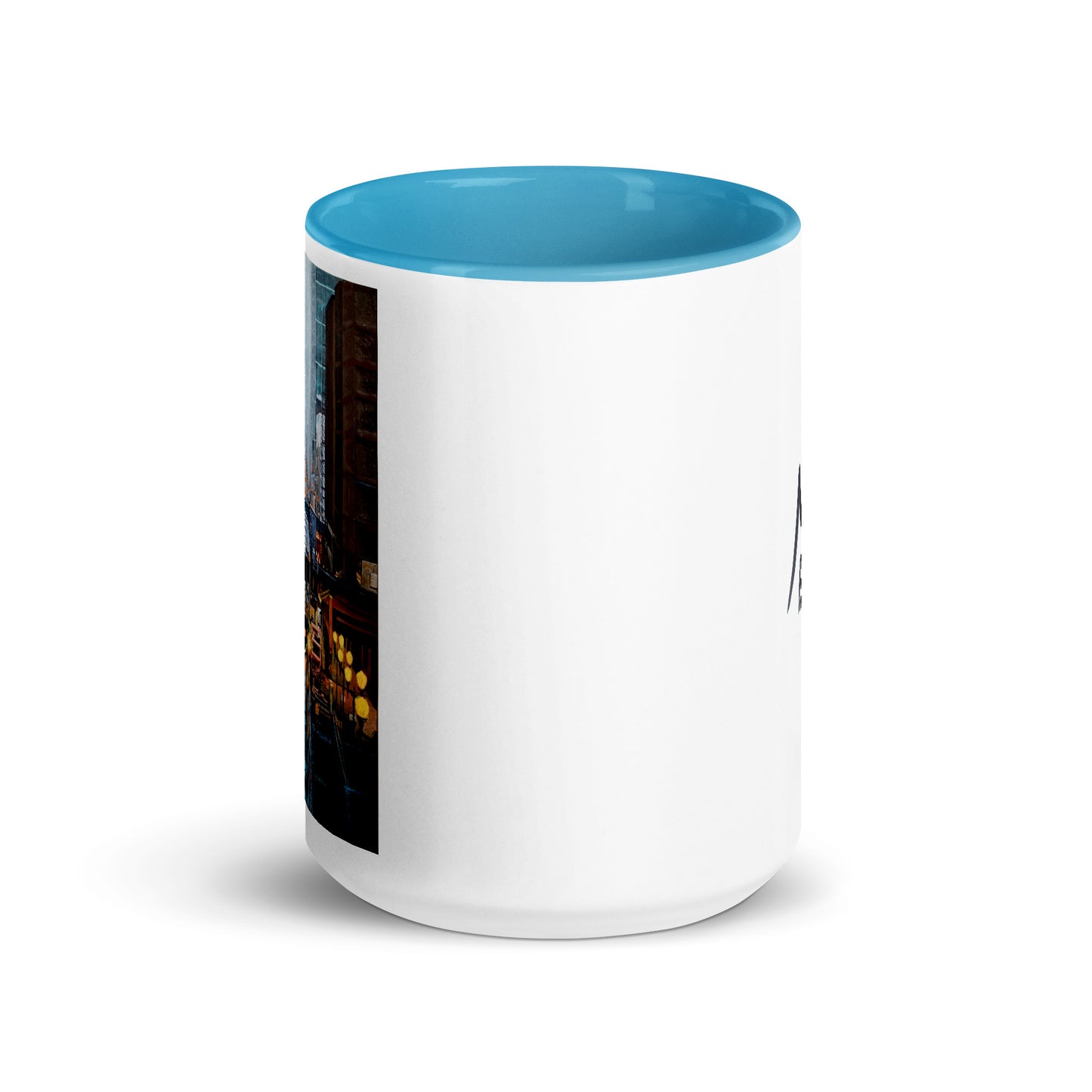Foggy Downtown Train Ceramic Mug